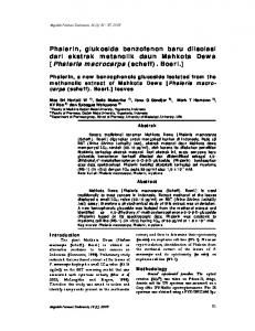 Phaleria macrocarpa (scheff). Boerl. - Indonesian Journal of Pharmacy