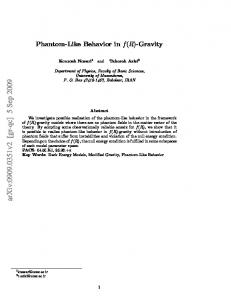 Phantom-Like Behavior in f (R)-Gravity