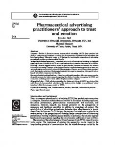 Pharmaceutical advertising practitioners' approach ... - IngentaConnect