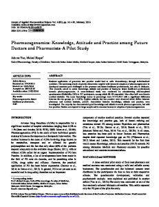 Pharmacogenomics: Knowledge, Attitude and Practice among Future ...