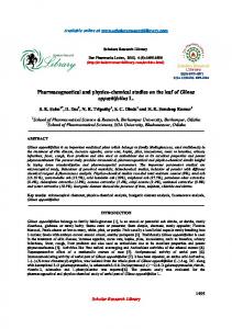 Pharmacognostical and physico-chemical studies on the leaf of Glinus ...