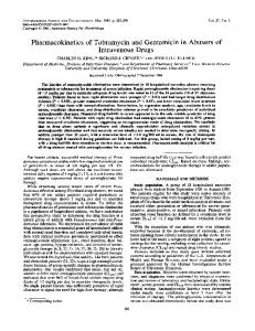 Pharmacokinetics of Tobramycin and Gentamicin in Abusers of