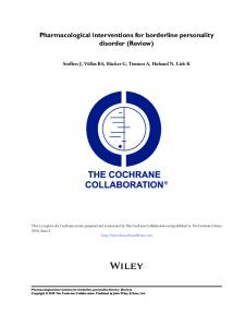 Pharmacological interventions for borderline ...