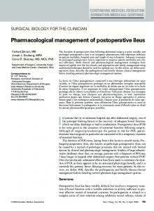 Pharmacological management of postoperative ileus