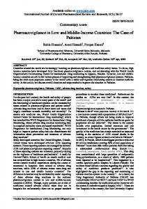 Pharmacovigilance in Low and Middle-Income ...