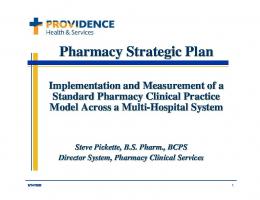 Pharmacy Strategic Plan Pharmacy Strategic Plan