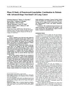 Phase II Study of Pemetrexed-Gemcitabine Combination in Patients ...