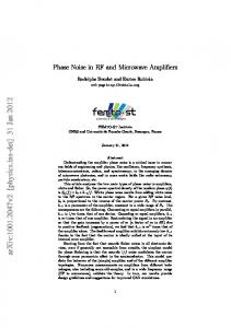 Phase Noise in RF and Microwave Amplifiers