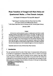 Phase Transition of Charged-AdS Black Holes and Quasinormal ...