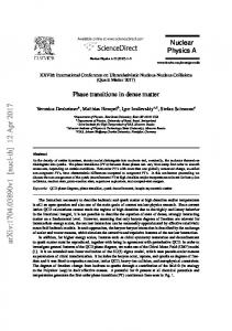 Phase transitions in dense matter