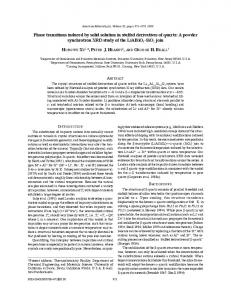 Phase transitions induced by solid solution in stuffed ... - RRuff