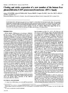 phenol/bilirubin:UDP-glucuronosyltransferase cDNA ... - Europe PMC