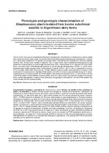 Phenotypic and genotypic characterization of ... - SciELO Argentina