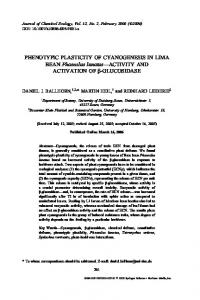 PHENOTYPIC PLASTICITY OF CYANOGENESIS IN ... - Springer Link