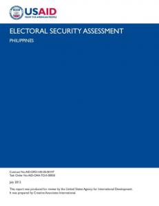 Philippines Electoral Security Assessment