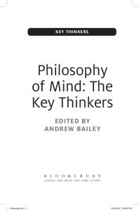 Philosophy of Mind: The Key Thinkers