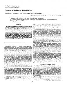 Phloem Mobility of Xenobiotics - NCBI