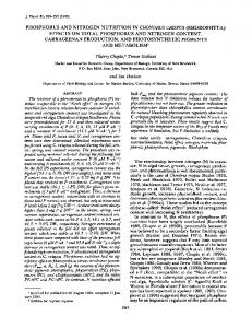 phosphorus and nitrogen nutrition in chondrus crispus