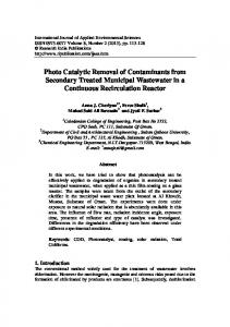 Photo Catalytic Removal of Contaminants from ...