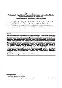 Photocatalytic degradation of pharmaceuticals ...