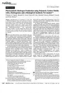 Photocatalytic Hydrogen Production using