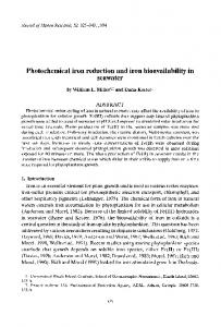 Photochemical iron reduction and iron bioavailability in seawater