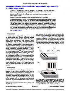 Photoelectric effects of ultraviolet fast response and high sensitivity in ...