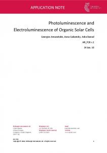 Photoluminescence and Electroluminescence of Organic Photovoltaic ...