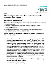 Photonic Crystal Fiber Mach-Zehnder Interferometer for ... - MDPI