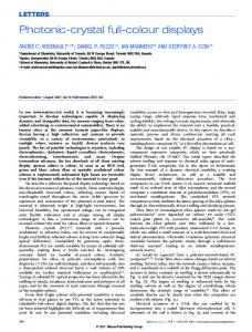 Photonic-crystal full-colour displays - CiteSeerX