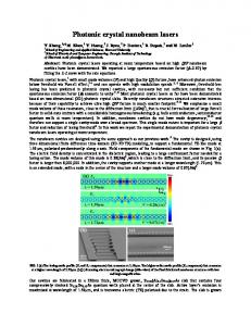 Photonic crystal nanobeam lasers - arXiv