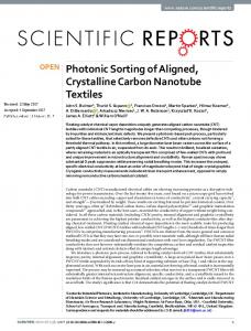 Photonic Sorting of Aligned, Crystalline Carbon ...