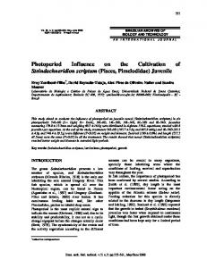 Photoperiod Influence on the Cultivation of ... - SciELO