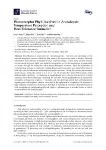 Photoreceptor PhyB Involved in Arabidopsis ... - Semantic Scholar