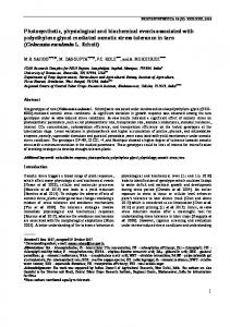 Photosynthetic, physiological and biochemical events ... - Springer Link