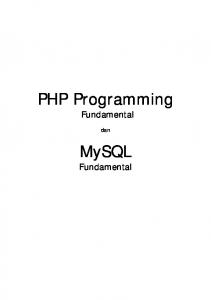 PHP Programming MySQL