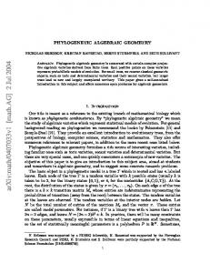 Phylogenetic algebraic geometry - arXiv