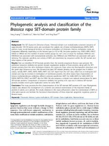 Phylogenetic analysis and classification of the ... - BioMedSearch