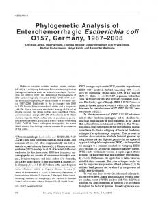 Phylogenetic Analysis of Enterohemorrhagic Escherichia coli ... - CDC