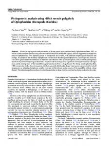 Phylogenetic analysis using rDNA reveals ... - CSIRO Publishing