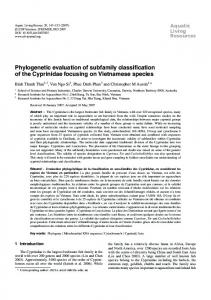 Phylogenetic evaluation of subfamily classification of ...