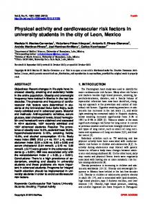 Physical activity and cardiovascular risk factors in university students ...