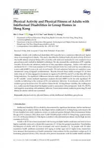 Physical Activity and Physical Fitness of Adults with Intellectual ... - MDPI