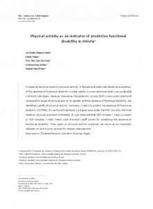 Physical activity as an indicator of predictive