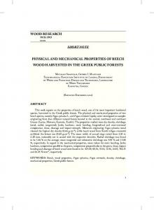 Physical and mechanical properties of beech
