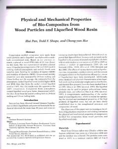 Physical and Mechanical Properties of Bio-Composites from Wood ...