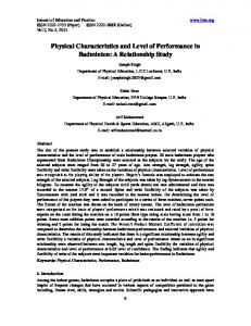 Physical Characteristics and Level of Performance ... - Semantic Scholar