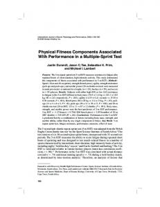 Physical Fitness Components Associated With ... - Semantic Scholar