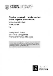 Physical geography: fundamentals of the physical environment