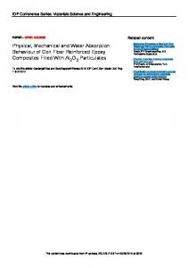 Physical, Mechanical and Water Absorption Behaviour of Coir Fiber